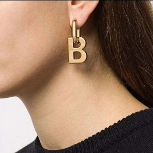 Letter drop Statement PieceEarrings - Picture 3 of 6